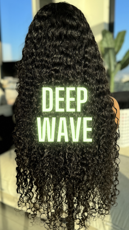 "Deep Wave " Human Hair Half Wig